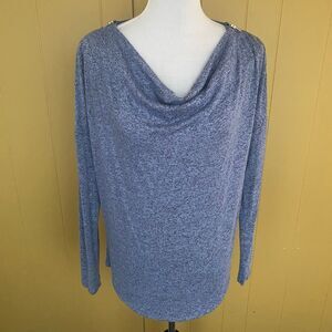 Carmen women L drape neck cozy casual cabincore longsleeve sweater